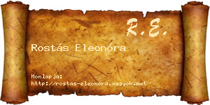 Rostás Eleonóra névjegykártya